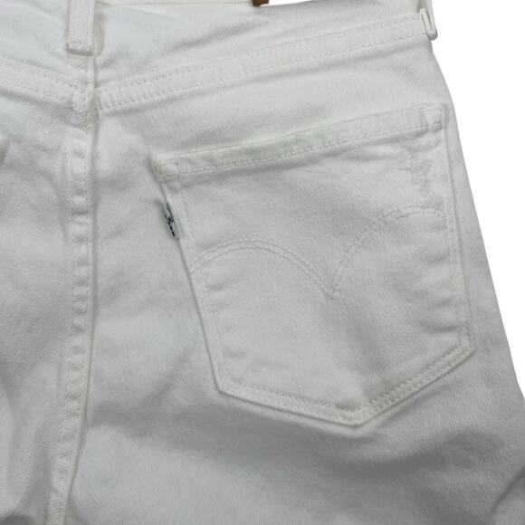 Levi's 724 High Rise Slim Straight Cropped Jeans White Size 26 - Picture 9 of 10